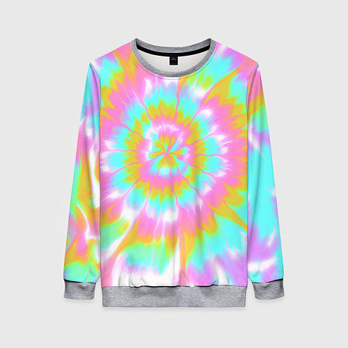 Женский свитшот Tie-Dye кислотный в стиле барби / 3D-Меланж – фото 1