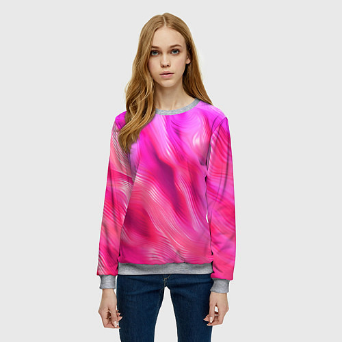 Женский свитшот Pink abstract texture / 3D-Меланж – фото 3