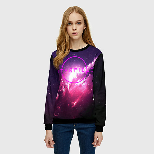 Женский свитшот Starfield space game 2023 / 3D-Черный – фото 3