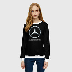 Свитшот женский Mercedes-benz sport auto, цвет: 3D-белый — фото 2