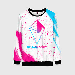 Свитшот женский No Mans Sky neon gradient style, цвет: 3D-черный