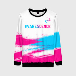 Свитшот женский Evanescence neon gradient style: символ сверху, цвет: 3D-черный