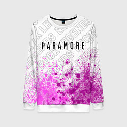 Свитшот женский Paramore rock legends: символ сверху, цвет: 3D-белый