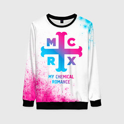 Свитшот женский My Chemical Romance neon gradient style, цвет: 3D-черный
