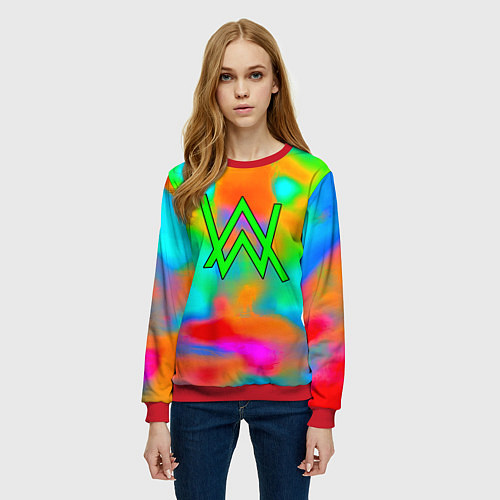 Женский свитшот Alan walker toxic music / 3D-Красный – фото 3