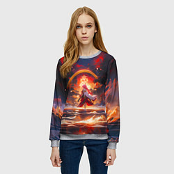 Свитшот женский Яэ Мико и небо, цвет: 3D-меланж — фото 2