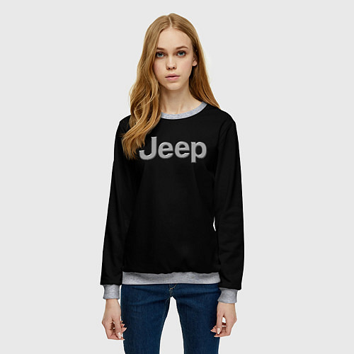 Женский свитшот Jeep silver / 3D-Меланж – фото 3