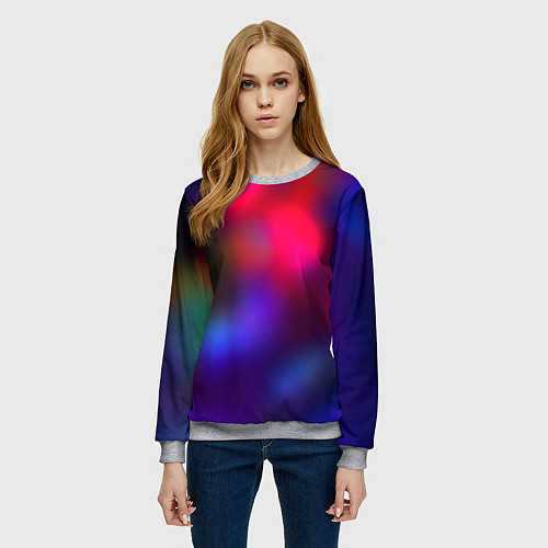 Женский свитшот Гградиент красный и синий / 3D-Меланж – фото 3