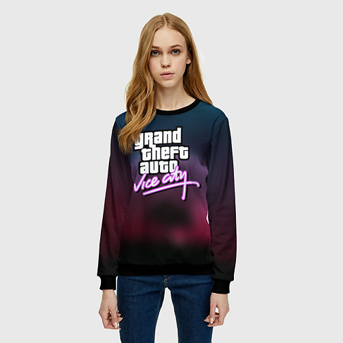 Женский свитшот Vice сity неон / 3D-Черный – фото 3