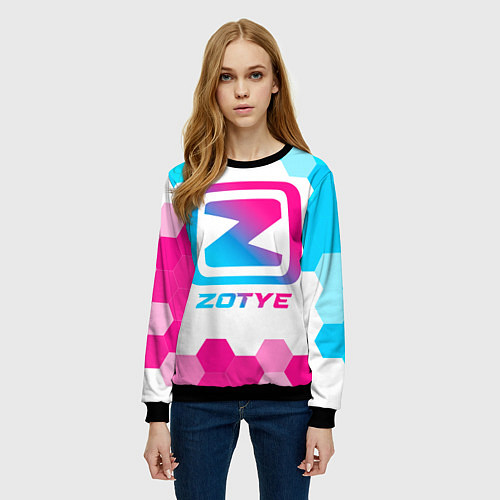 Женский свитшот Zotye neon gradient style / 3D-Черный – фото 3