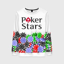 Свитшот женский Poker - игра для удачливых, цвет: 3D-белый
