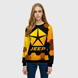 Свитшот женский Jeep - gold gradient, цвет: 3D-черный — фото 2