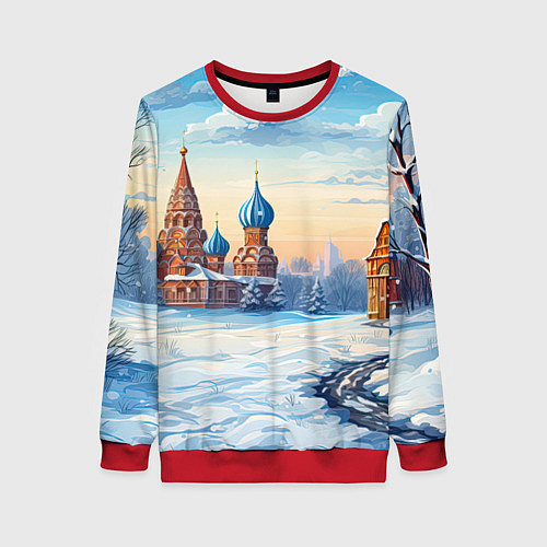 Женский свитшот Российская зима / 3D-Красный – фото 1