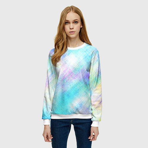 Женский свитшот Голографический перламутр / 3D-Белый – фото 3