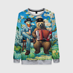 Свитшот женский Русский медведь Винсента Ван Гога, цвет: 3D-меланж