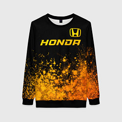 Свитшот женский Honda - gold gradient посередине, цвет: 3D-черный