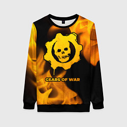 Свитшот женский Gears of War - gold gradient, цвет: 3D-черный