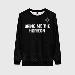 Свитшот женский Bring Me the Horizon glitch на темном фоне посеред, цвет: 3D-черный