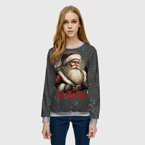 Женский свитшот Санта лого / 3D-Меланж – фото 3