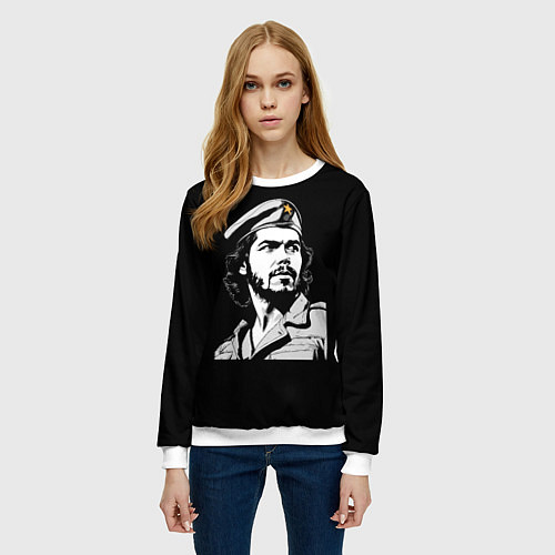 Женский свитшот Che Guevara - Hasta La Victoria / 3D-Белый – фото 3