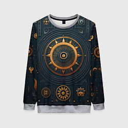 Свитшот женский Паттерн в славянском стиле, цвет: 3D-меланж