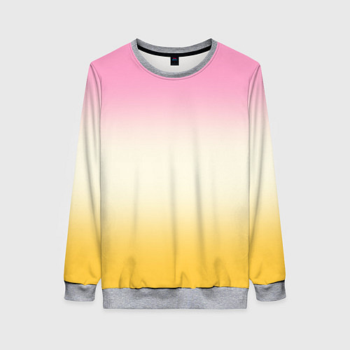 Женский свитшот Розовый бежевый желтый градиент / 3D-Меланж – фото 1