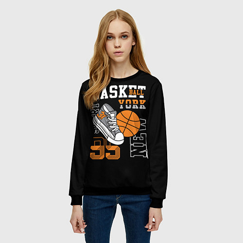 Женский свитшот Basketball New York / 3D-Черный – фото 3