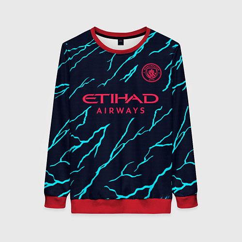 Женский свитшот Эрлинг Холланд Манчестер Сити форма 23-24 третья / 3D-Красный – фото 1