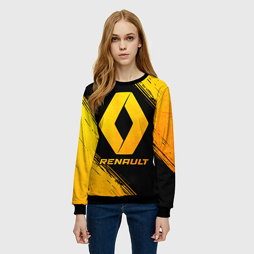 Женский свитшот Renault - gold gradient / 3D-Черный – фото 3