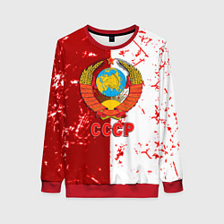 Свитшот женский СССР ретро символика, цвет: 3D-красный