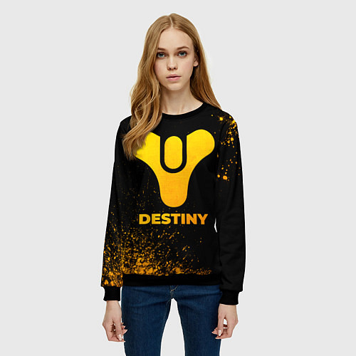 Женский свитшот Destiny - gold gradient / 3D-Черный – фото 3