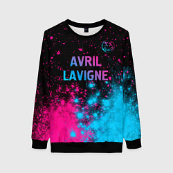 Свитшот женский Avril Lavigne - neon gradient посередине, цвет: 3D-черный