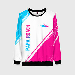 Свитшот женский Papa Roach neon gradient style вертикально, цвет: 3D-черный