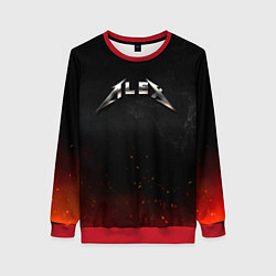 Свитшот женский Алекс в стиле Металлика, цвет: 3D-красный