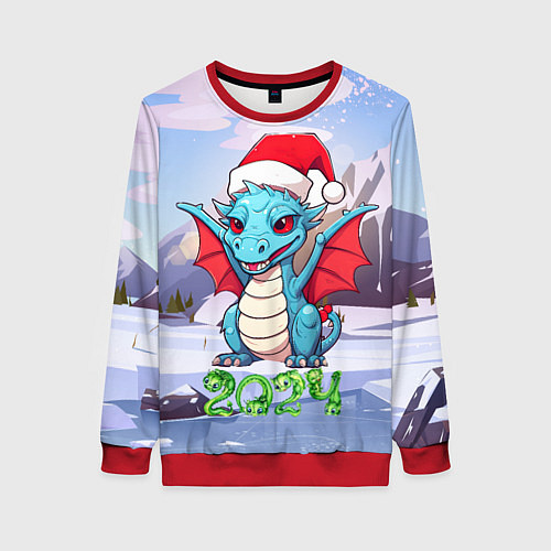 Женский свитшот Символ года дракон 2024 / 3D-Красный – фото 1