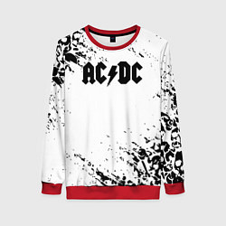 Свитшот женский ACDC rock collection краски черепа, цвет: 3D-красный