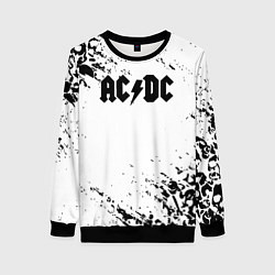 Свитшот женский ACDC rock collection краски черепа, цвет: 3D-черный