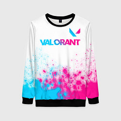 Свитшот женский Valorant neon gradient style посередине, цвет: 3D-черный