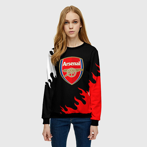 Женский свитшот Arsenal fc flame / 3D-Черный – фото 3