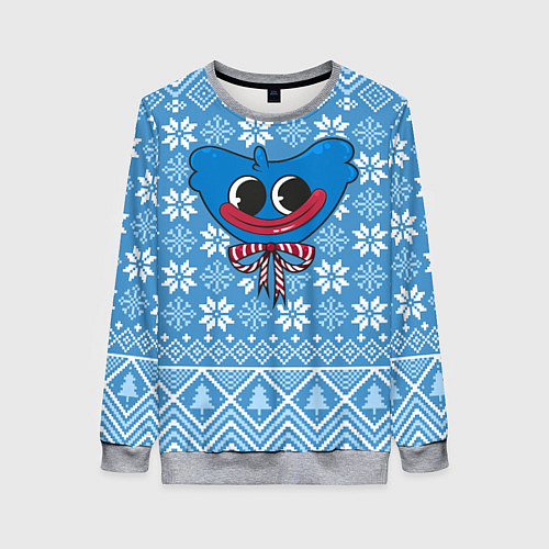 Женский свитшот Huggy Wuggy christmas sweater / 3D-Меланж – фото 1