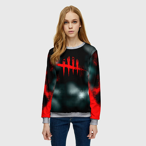 Женский свитшот Dead by daylight horror / 3D-Меланж – фото 3