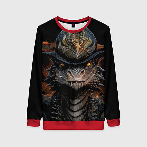 Женский свитшот Снежный властелин нового года / 3D-Красный – фото 1