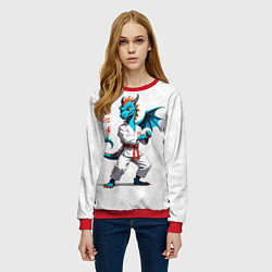 Свитшот женский Дракон на спорте 2024, цвет: 3D-красный — фото 2