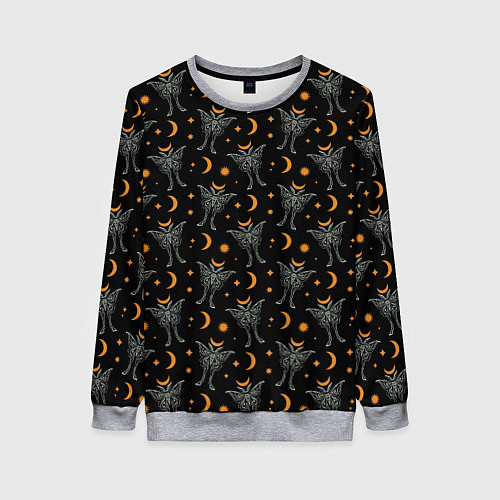 Женский свитшот Лунные мотыльки / 3D-Меланж – фото 1