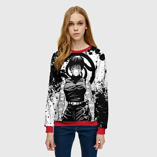 Женский свитшот Маки из клана Зенин - manga / 3D-Красный – фото 3
