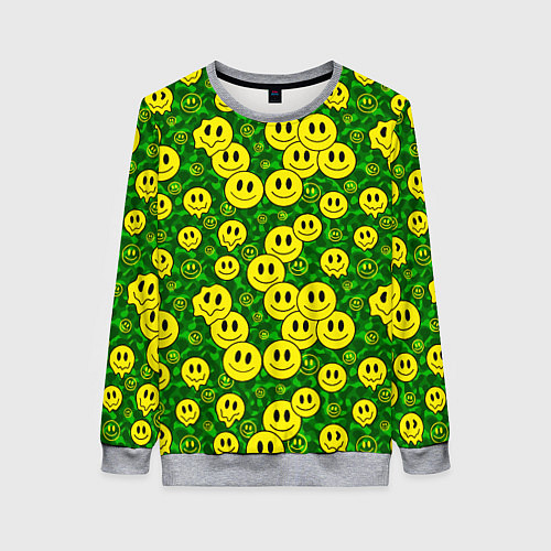 Женский свитшот Камуфляжные смайлики / 3D-Меланж – фото 1