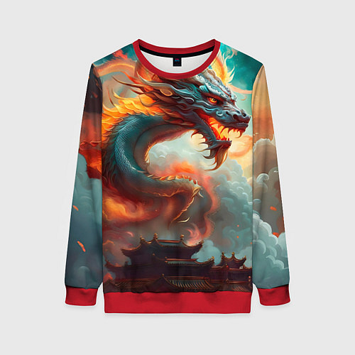 Женский свитшот Мифический дракон 2024 / 3D-Красный – фото 1