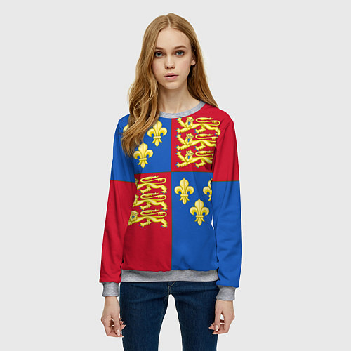 Женский свитшот Рыцарское сюрко Ричарда Львиное Сердце / 3D-Меланж – фото 3
