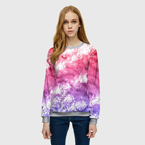 Женский свитшот Сине-красная абстракция / 3D-Меланж – фото 3