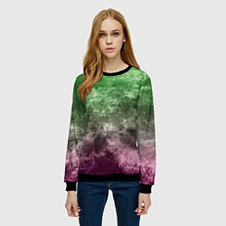 Свитшот женский Абстракция - Фиолетово-зеленый бардак, цвет: 3D-черный — фото 2